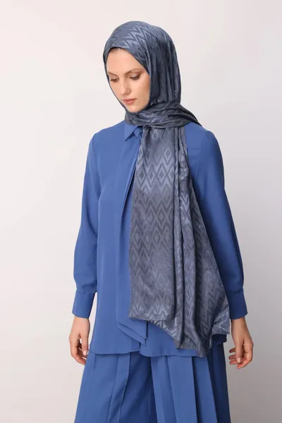 Yakamoz Karo Desen Parlak Jakar Şal
