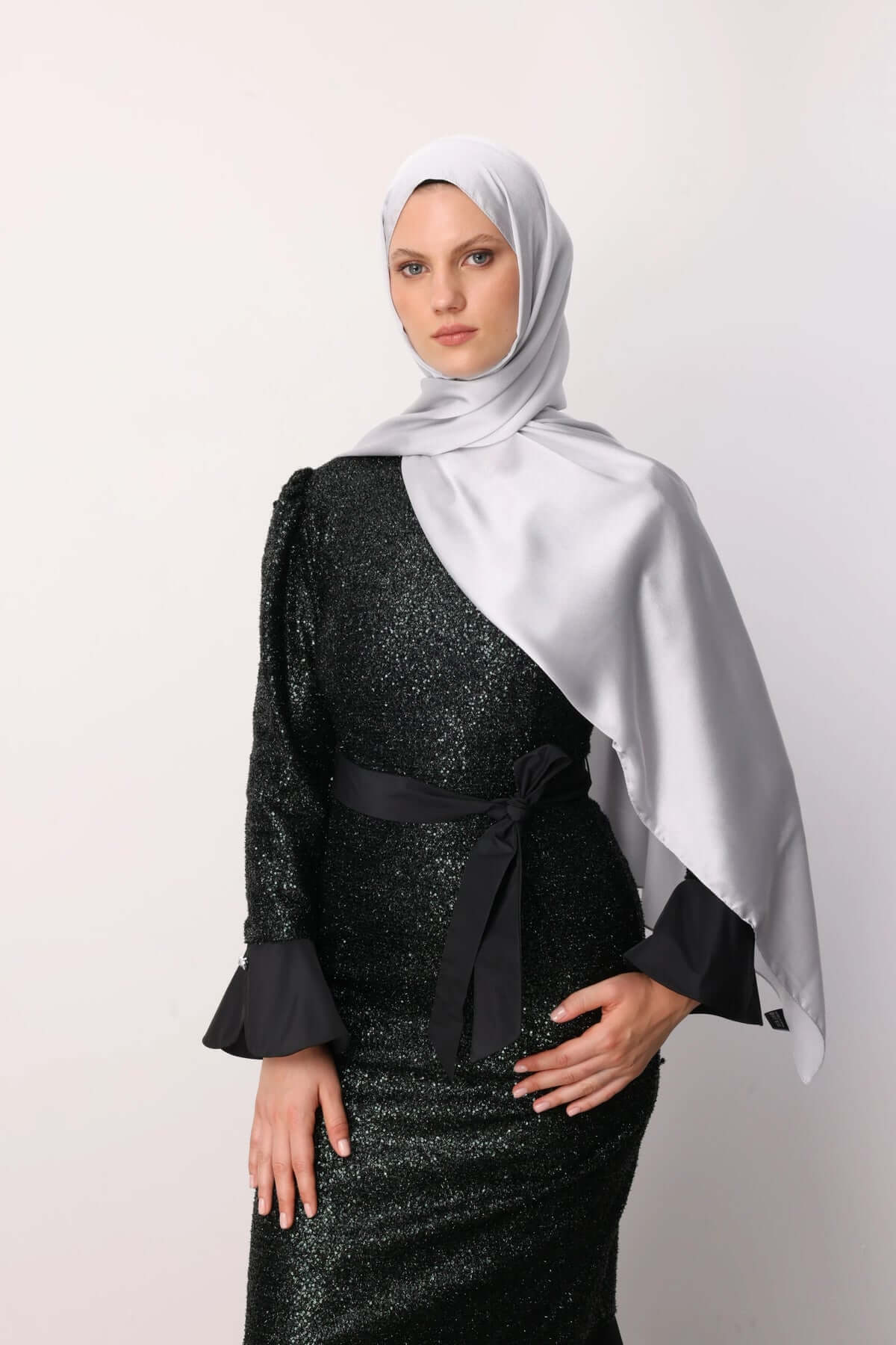 Açık Gri Diamond Aura Şal