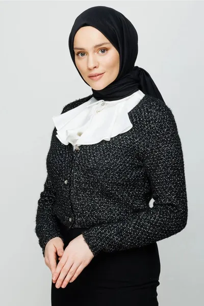 Siyah Pamuk Kraş Şal