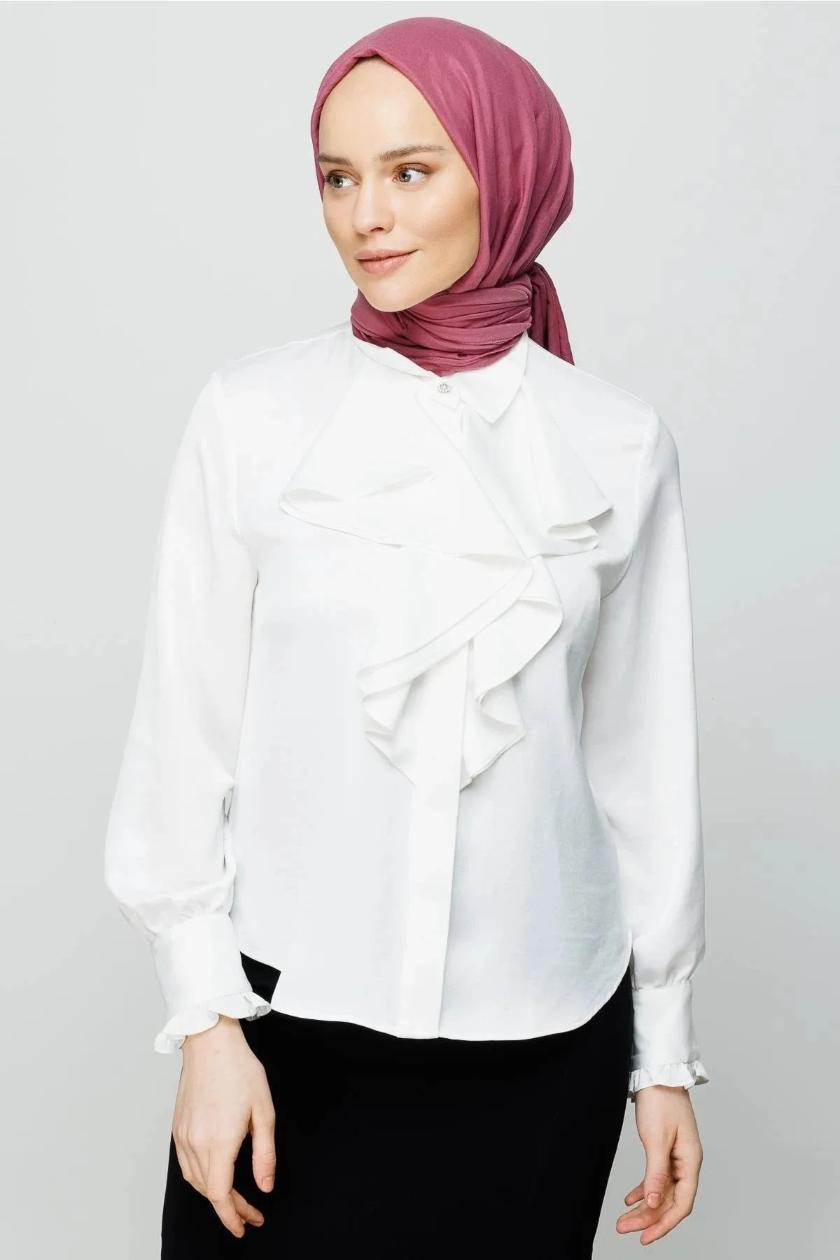 Gül Kurusu Pamuk Kraş Şal