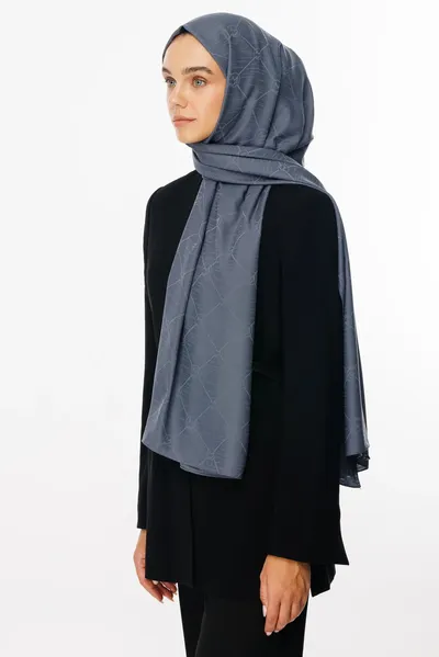 Füme Moon Is Desen Jakar Şal · Monogram Jakar