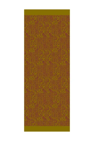 Yağ Yeşili-Mürdüm Henna Desen Çift Taraflı Şal · Kaşmir