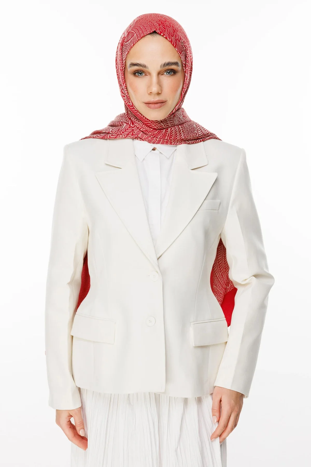 Bordo-Mint Yeşili Mayra Desen Çift Taraflı Şal · Kaşmir