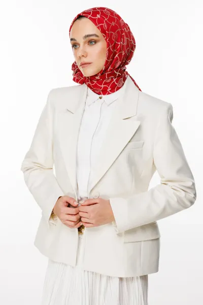 Bordo-Mint Yeşili Marrakech Desen Çift Taraflı Şal · Kaşmir