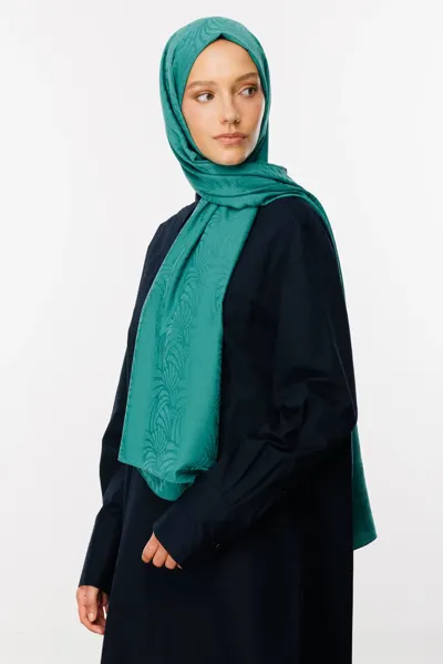Mint Yeşili Artemis Desen İpeksi Jakar Şal
