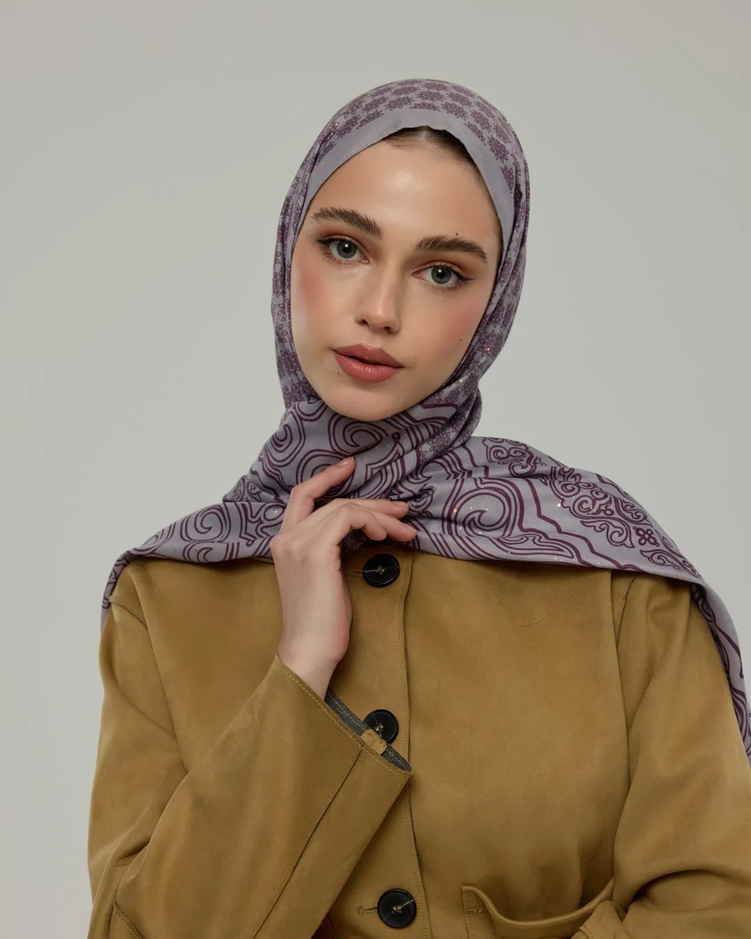 Leylak & Erguvani Bala Hatun Desen Şal - 02
