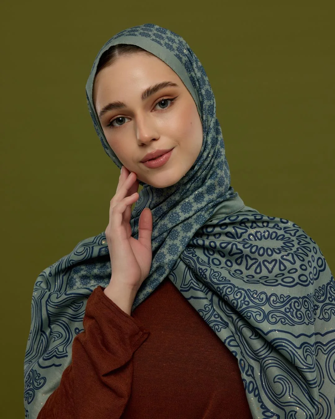 Duman & Lacivert Bala Hatun Desen Şal - 70