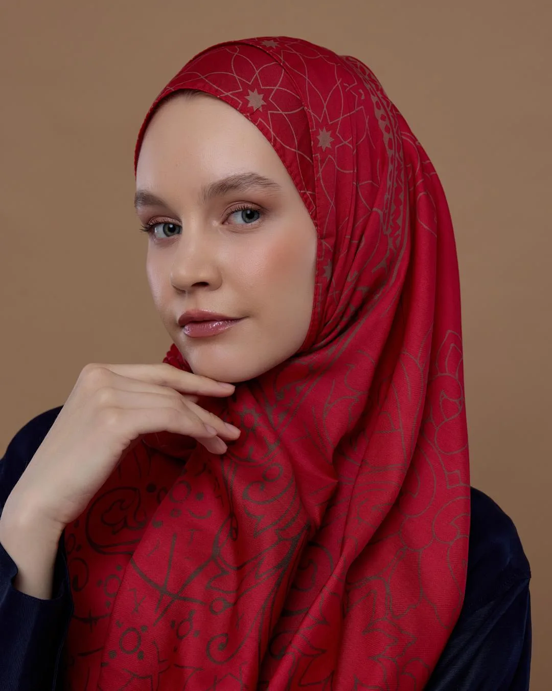 Nar Çiçeği & Kum Beji Efsunlu Desen Şal - 07
