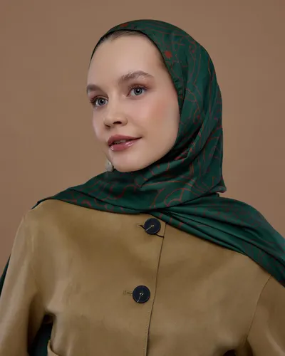 Petrol & Kakao Efsunlu Desen Şal - 64