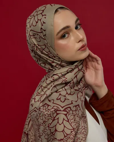İnci Taşı & Tarçın Kabuk Harem Rüyası Desen Şal - 12