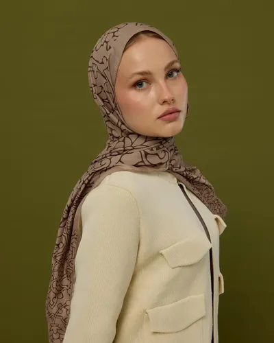 Krem Tarçını & Kakao Harem Rüyası Desen Şal - 36