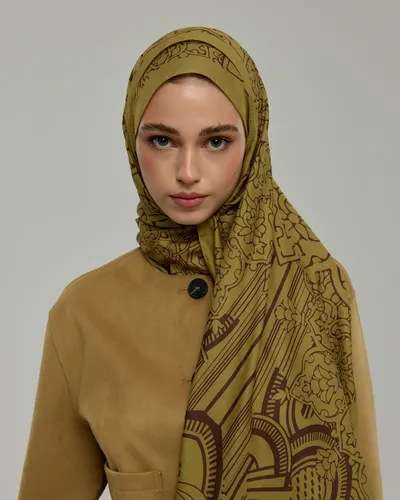 Susam Işıltısı & Kavrulmuş Kahve Harem Rüyası Desen Şal - 42