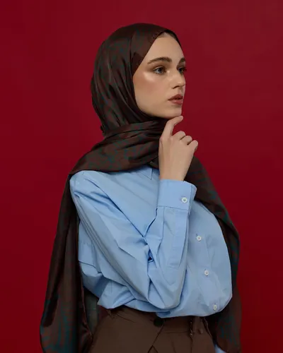 Kakao & Petrol Harem Rüyası Desen Şal - 63
