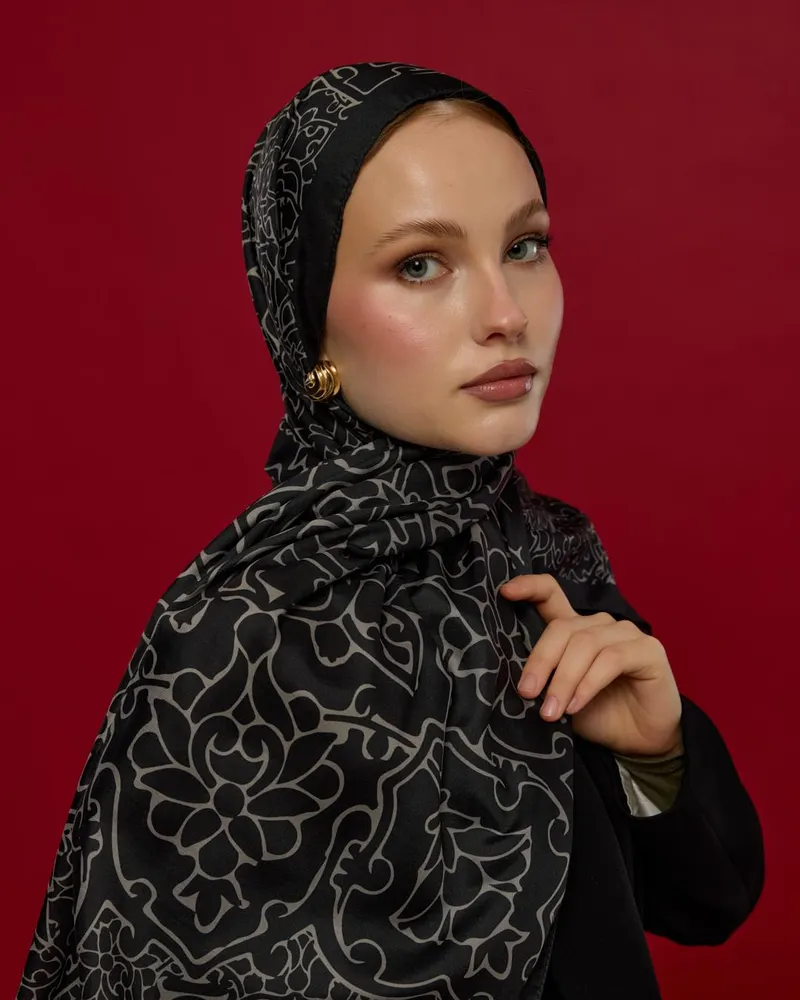 Gece & Krem Harem Rüyası Desen Şal - 67