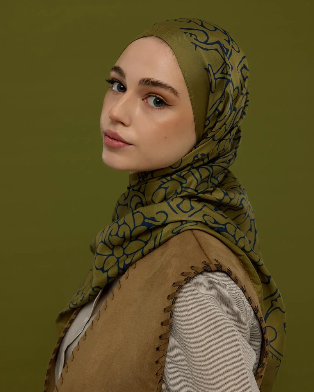 Altın & Lacivert Harem Rüyası Desen Şal - 72