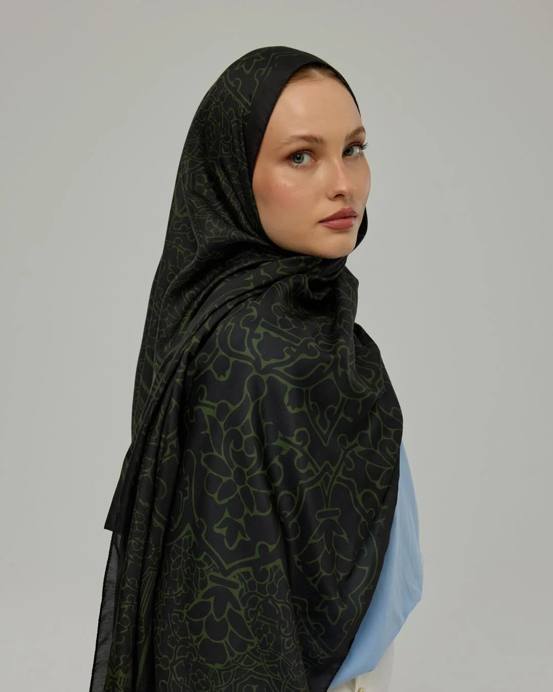 Siyah & Zeytin Harem Rüyası Desen Şal - 73