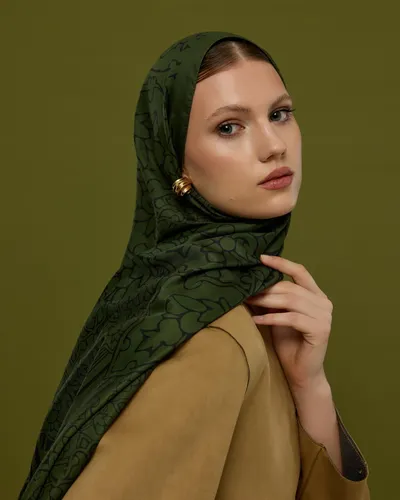 Zeytin & Siyah Harem Rüyası Desen Şal - 74
