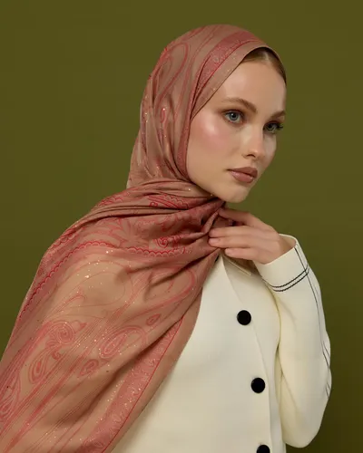 Kum Beji & Nar Çiçeği Hürrem Desen Şal - 08