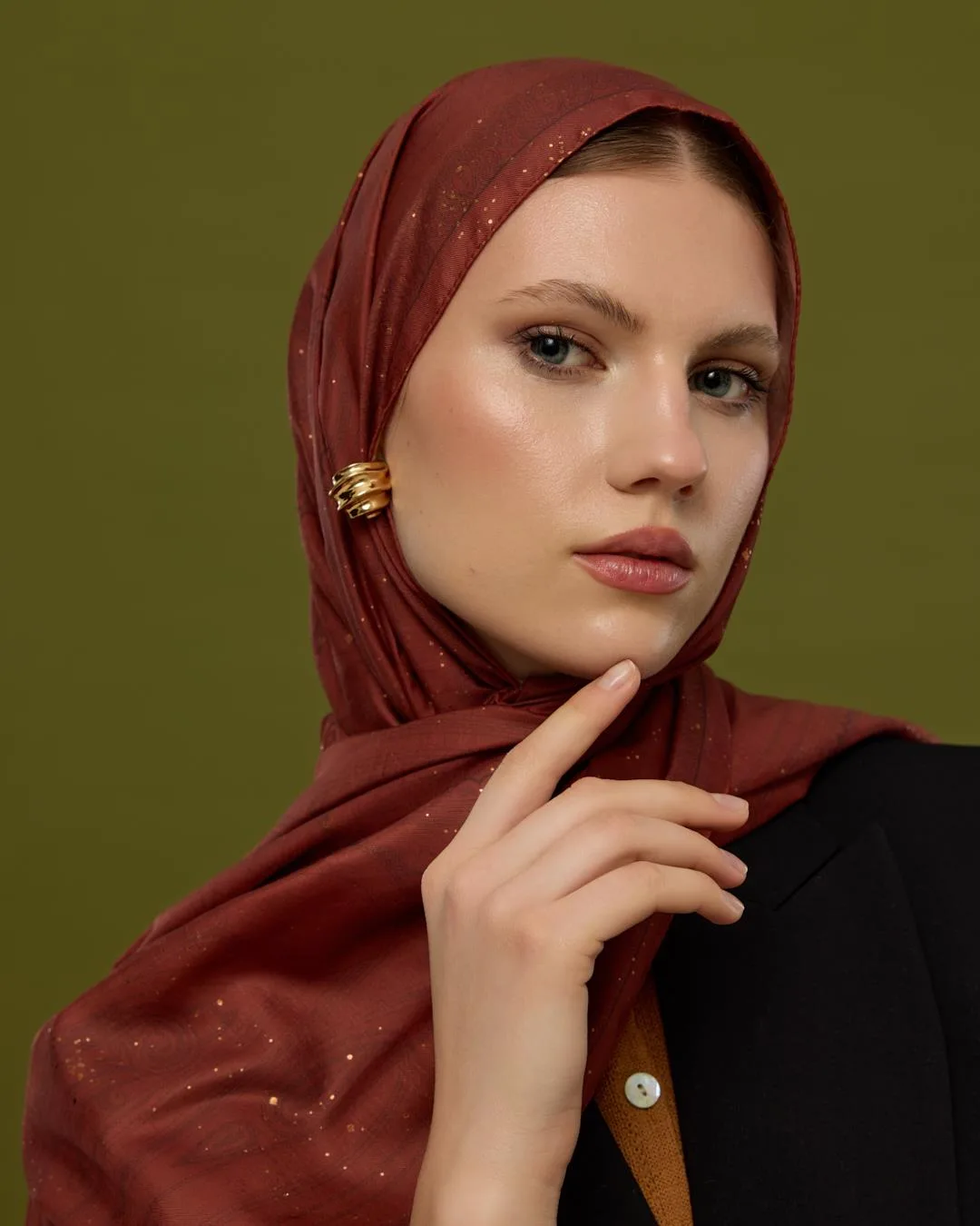 Tuzlu Karamel & Kestane Kabuğu Hürrem Desen Şal - 14