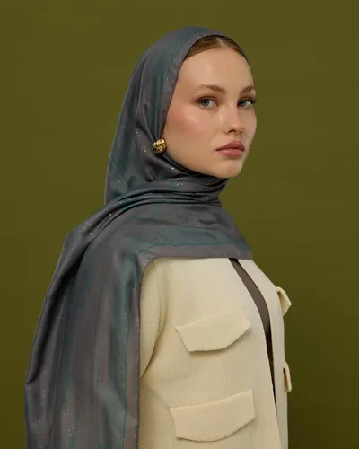 Lavanta Çizgisi & Zümrüt Hürrem Desen Şal - 54