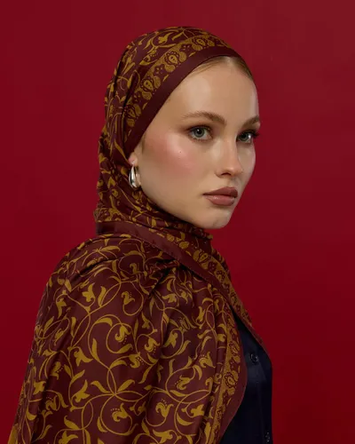 Tarçın Rüzgarı & Saf Altın Lale Bahçesi Desen Şal - 31