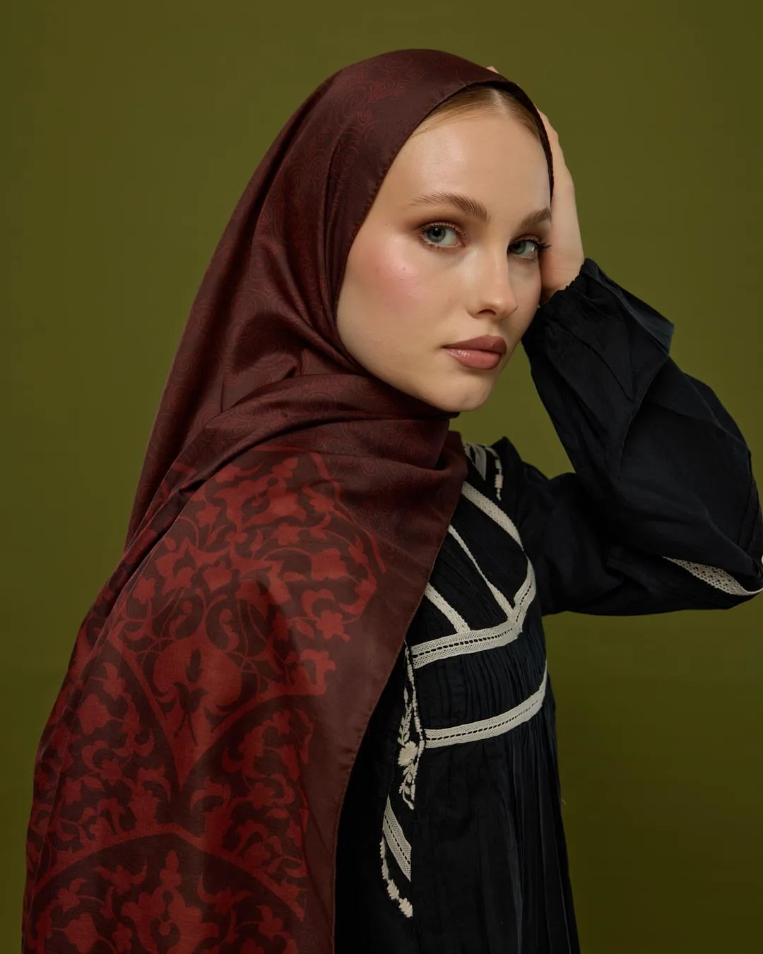 Kestane Kabuğu & Tuzlu Karamel Saraylı Desen Şal - 13