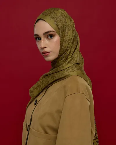 Susam Işıltısı & Kavrulmuş Kahve Saraylı Desen Şal - 42