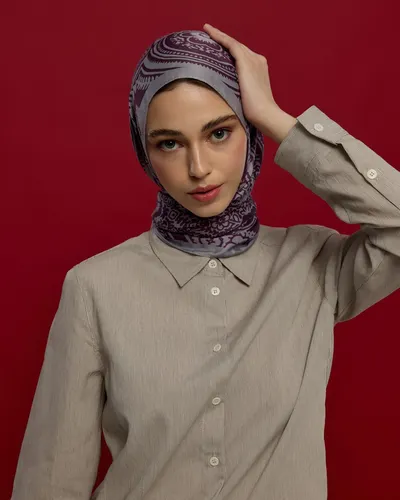 Leylak & Erguvani Sultani Desen Şal - 02