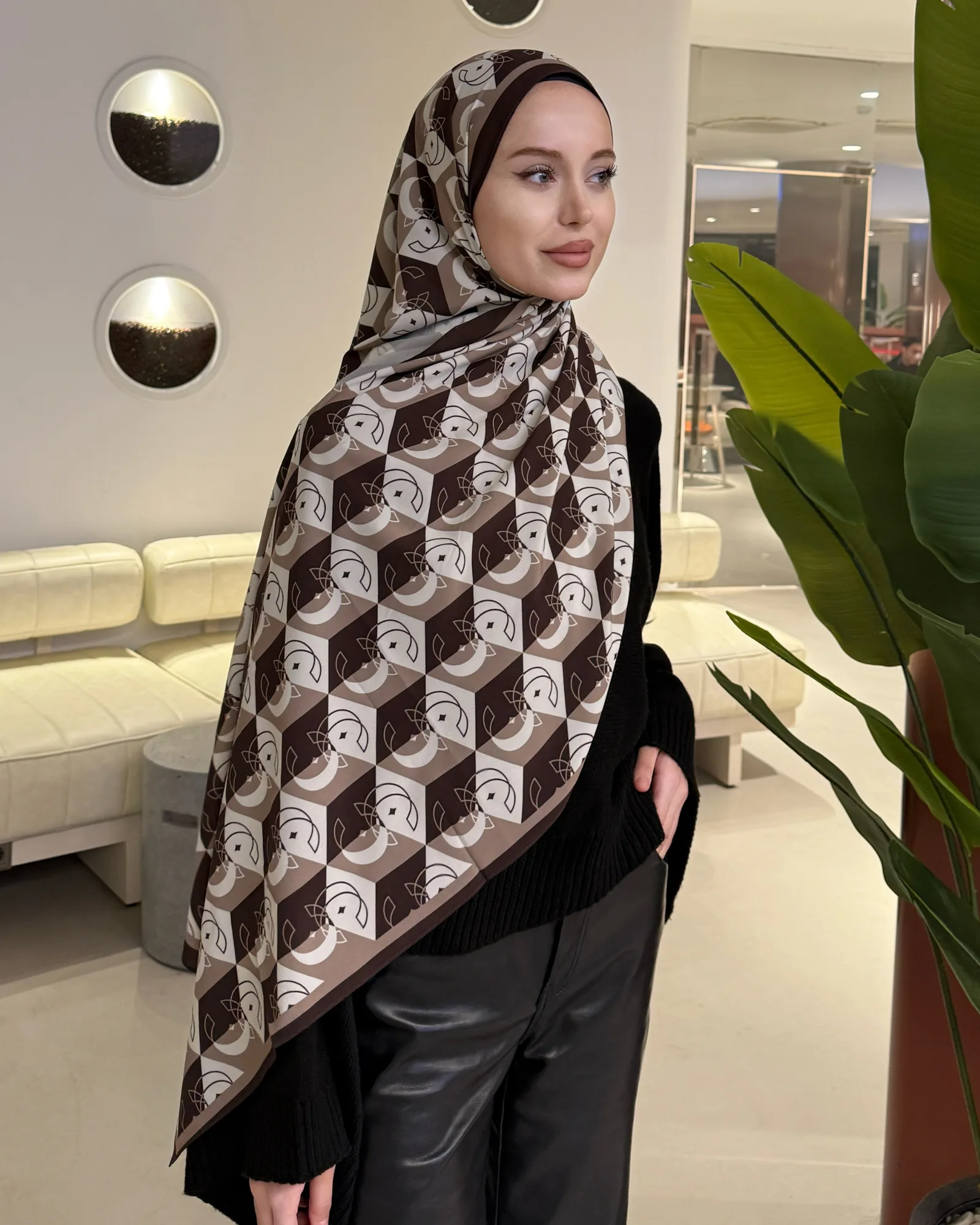 Acı Kahve Icon Vual İpek Şal
