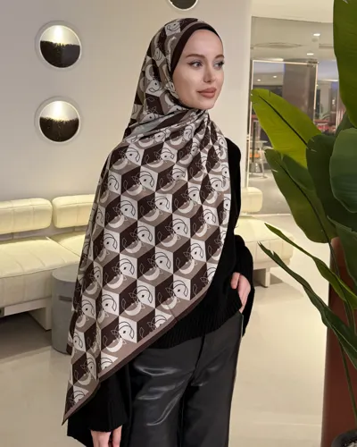 Acı Kahve Icon Vual İpek Şal