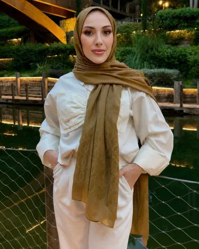 Mocha Imannoor Aura Desen Pamuk Jakar Şal