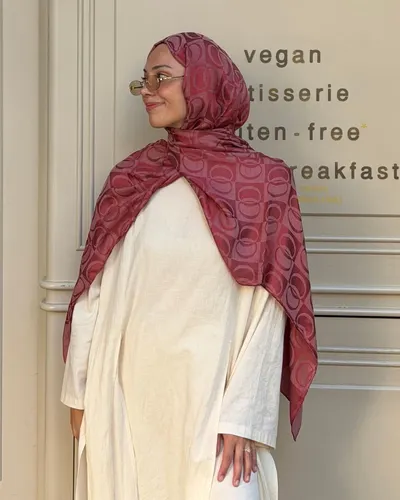 Gül Kurusu Imannoor Büyük Dama Desen Pamuk Jakar Şal