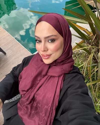 Bordo Imannoor Monogram Zincir Desen Pamuk Jakar Şal