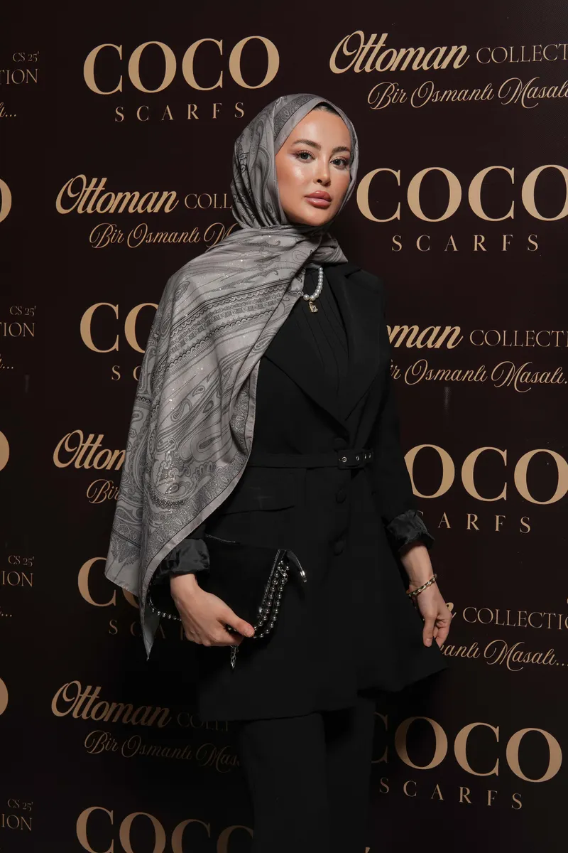 İnci & Siyah Hürrem Desen Şal - 66