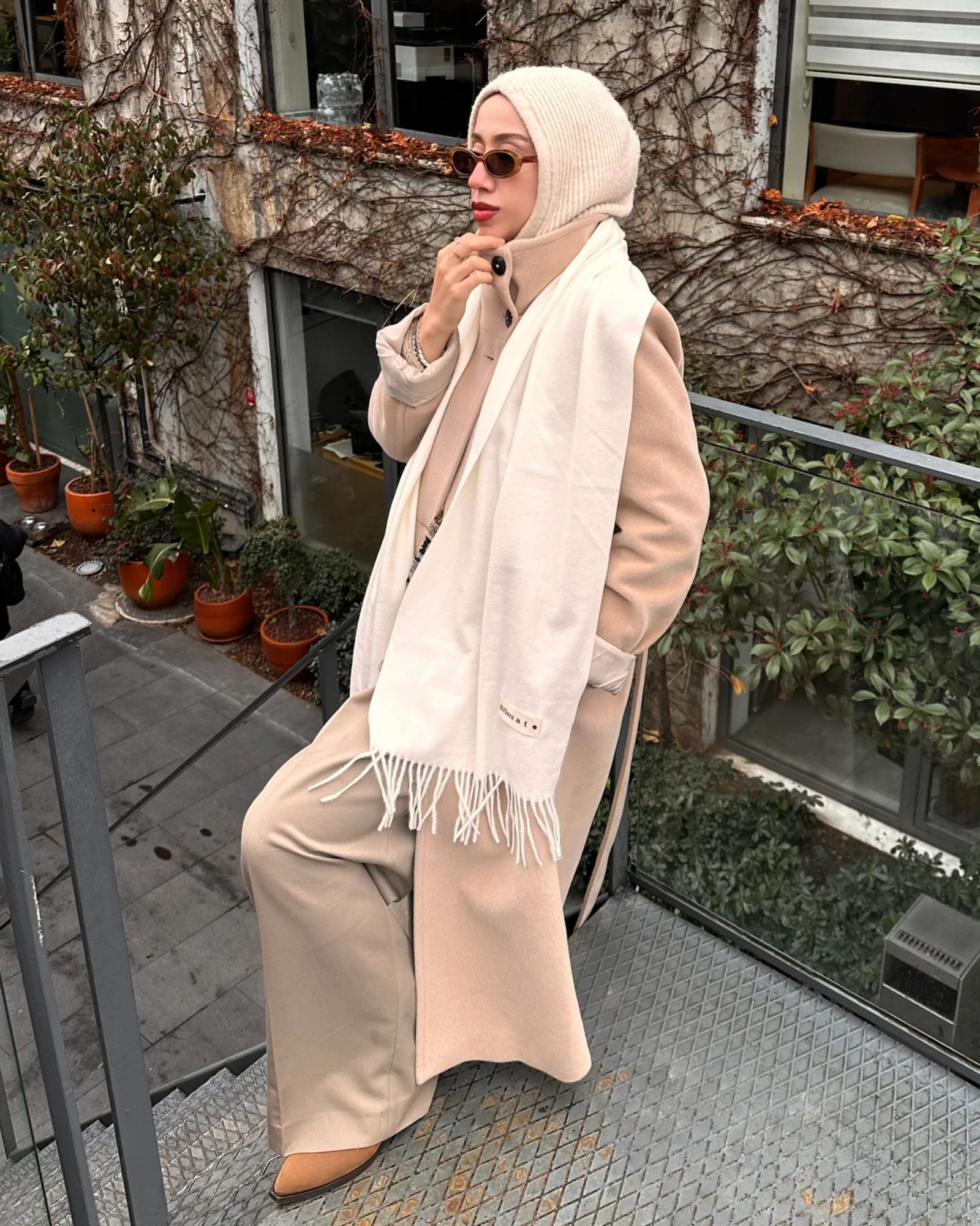Ekru İthal Kaşmir Atkı