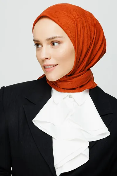 Açık Kiremit Bambu Eşarp