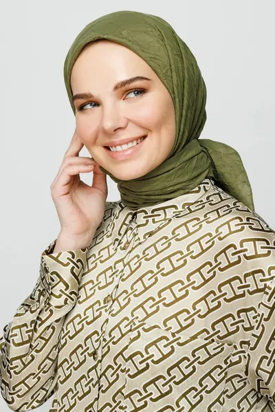 Asker Yeşili Bambu Eşarp