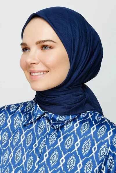 Lacivert Bambu Eşarp