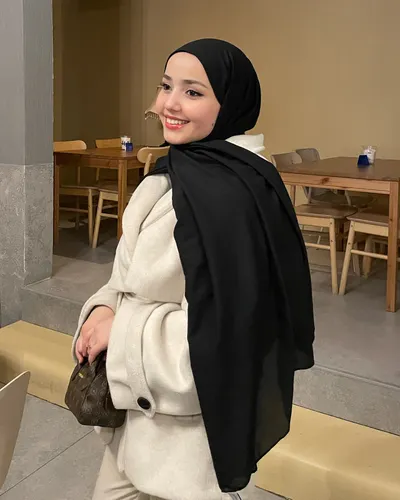 Siyah Aerobin Pamuklu Şal