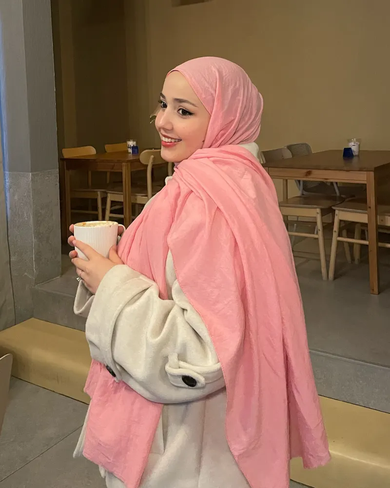 Şeker Pembe Aerobin Pamuklu Şal