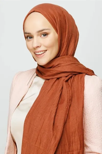 Kızıl Kahve Bambu Şal