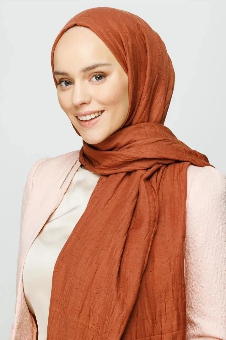 Kızıl Kahve Bambu Şal