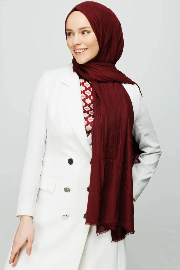 Koyu Bordo Bambu Şal