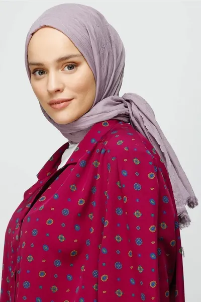 Lavanta Gri Bambu Şal