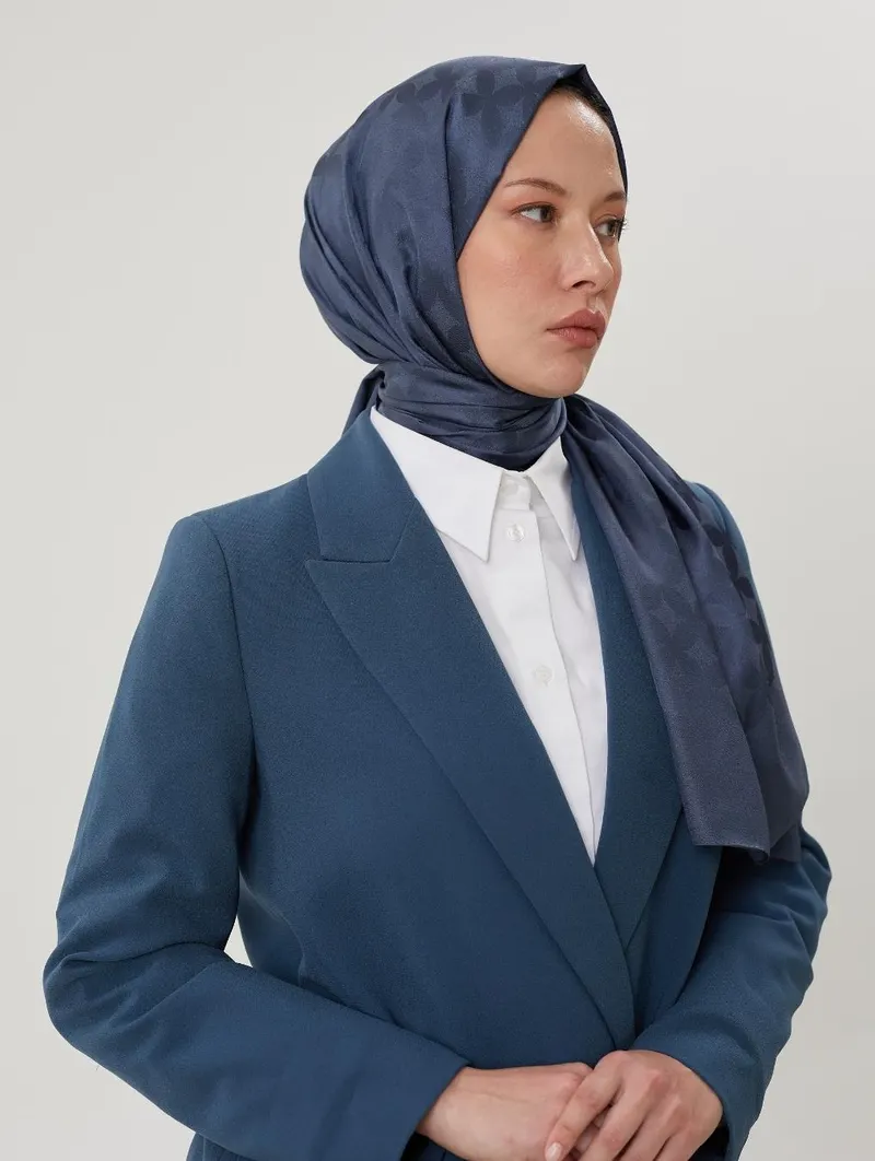 Koyu Füme Rise Desen Jakar Şal · İpeksi Jakar