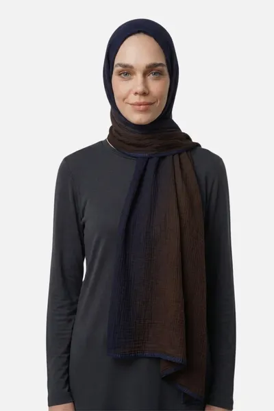 Acı Kahve Degrade Müslin Şal