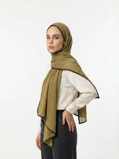 Olive Yeşili Müslin Şal
