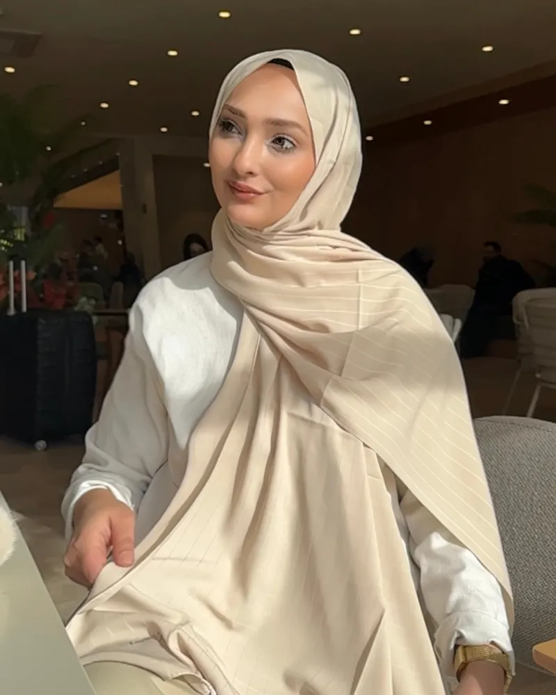 Nude Minima Desen Kore Medine İpeği Şal