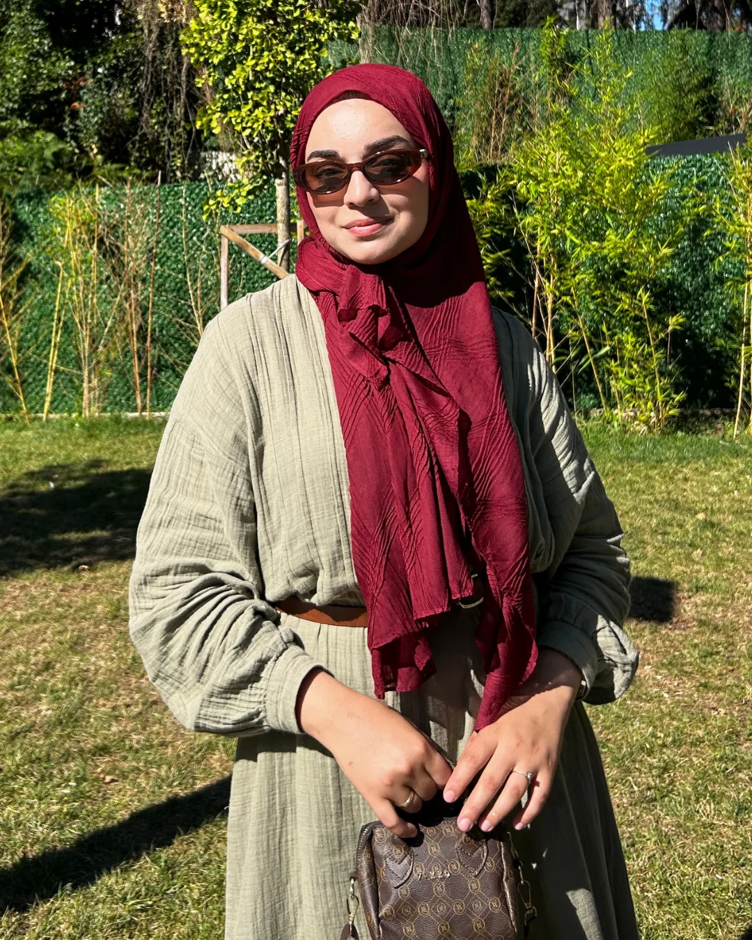 Bordo Terra Müslin Şal