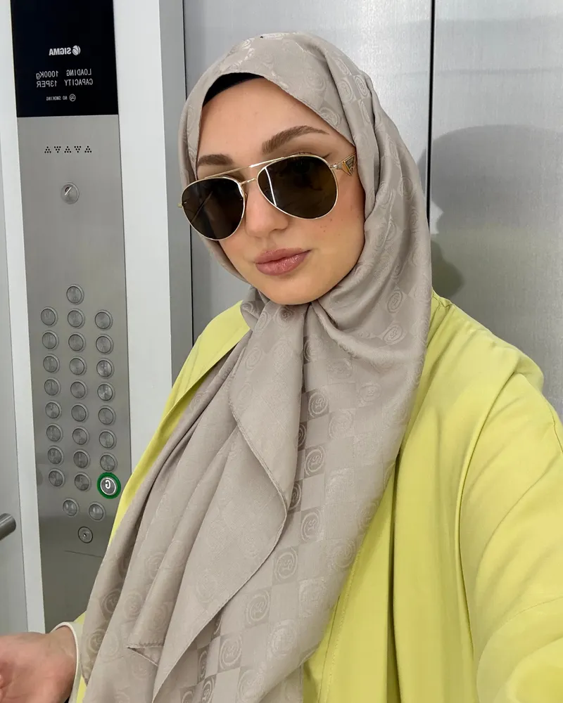 Vizon Damier Desen Jakar Şal · İpeksi Jakar